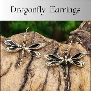 Gold Dragonfly Crop Earrings Women Jewelry
